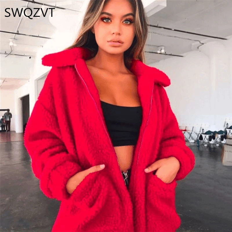 remarkable 9 color winter women jacket coat 2019 fashion zipper warm with fur women coat bomber jackets women
