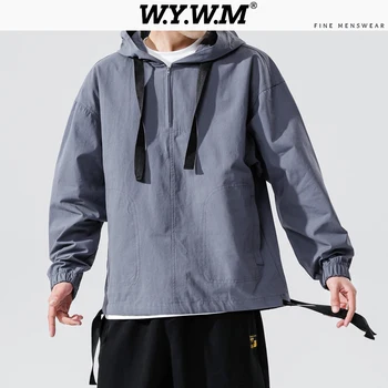 

WYWM 2020 Spring Man Jackets Mens New Hooded Streetwear Zipper Jumper Ins Male Pockets Casual Pullover Oversized Fashion Outwear