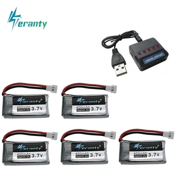 

3.7V 400mah Rechargeable Battery + Charger For H31 X4 H107 KY101 E33C E33 U816A V252 H6C RC Drone Spare Parts 3.7v Lipo battery