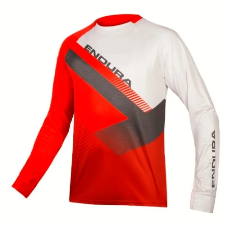 Мотоциклетная футболка с длинным рукавом для SKYLINE MTB DH MX, велосипедная, велосипедная, для спуска по гору, Джерси, быстросохнущая, гладкая одежда DH - Цвет: Красный