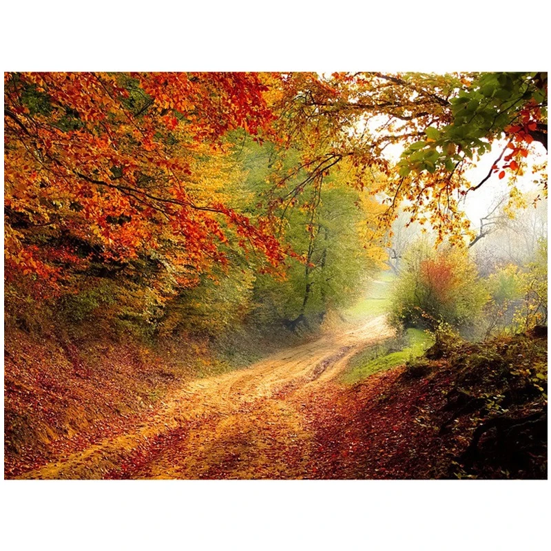 5D Diy Diamond embroidery Cross stitch Autumn maple leaf Full Square Round Drill mosaic Diamond painting Wall Sticker