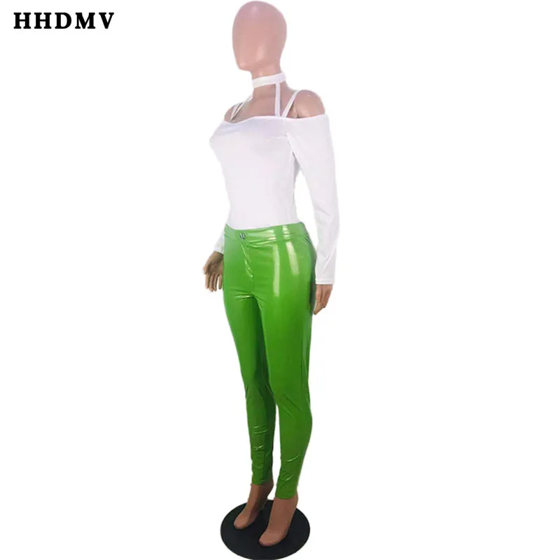 HHDMV KSN5056 для поездок в уличном стиле, комплекты с длинными рукавами и вырезами, топ с пуговицами, плотные длинные кожаные штаны, комплекты из двух предметов