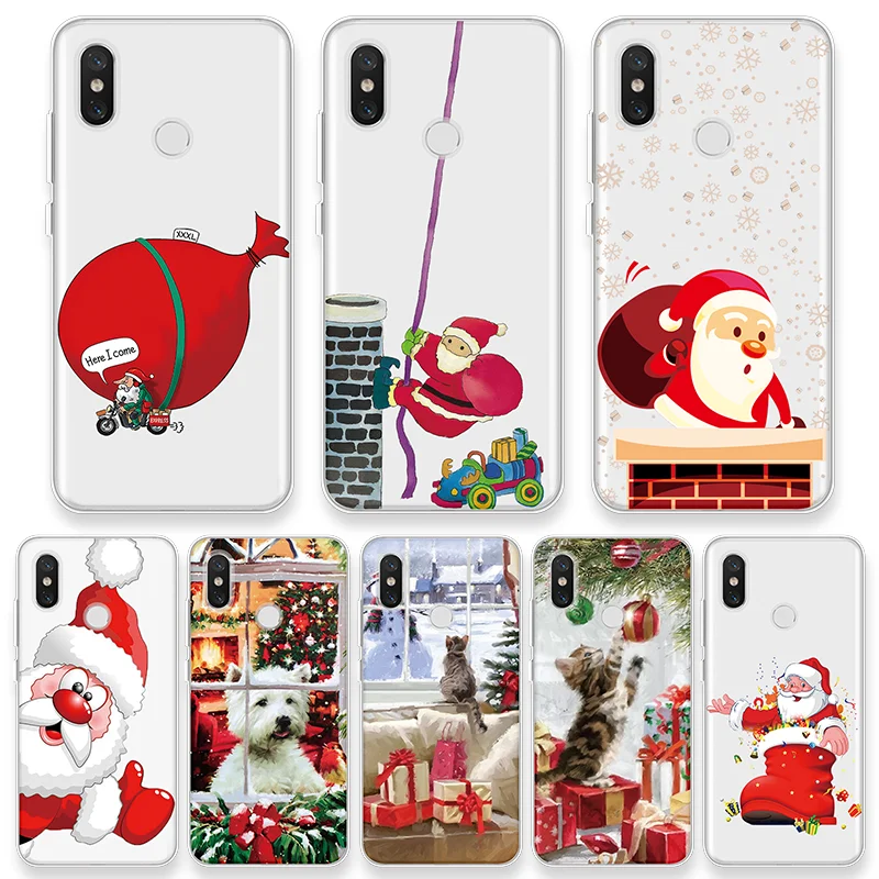 

Santa Claus Gifts Cover For Xiaomi Mi CC9e CC9 9T Pro 8 A2 Lite A1 Mix 2 2S 6 8 9 SE Play Merry Christmas For Redmi K20 Pro Case