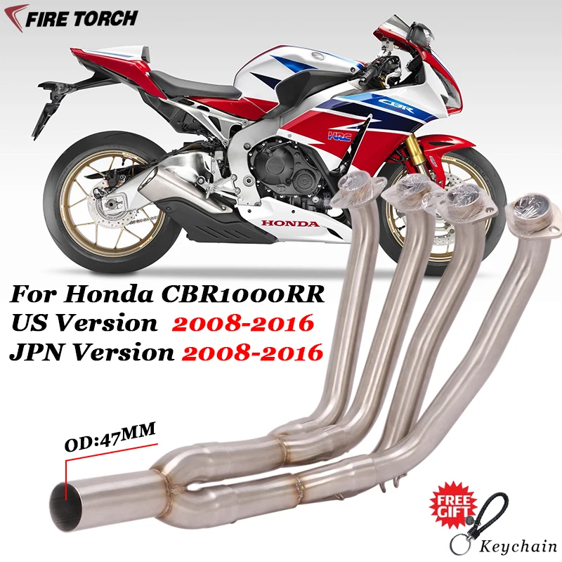 

Для Honda CBR1000RR Американская версия CBR1000RR JPN версия 2008-2016 выхлопная система мотоцикла, Модифицированная Передняя средняя звеньевая труба