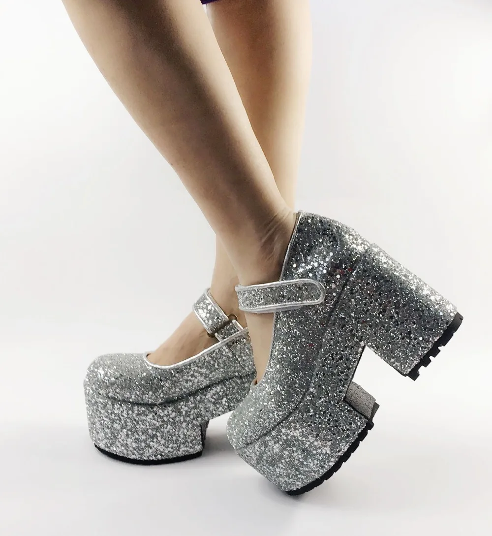 Silver-10cm-High-Platform-Lolita-Bling-Mary-Janes-Wedding-Shoes-Women-Pumps-Bride-Shoes-Custom-Plus-Size- 3