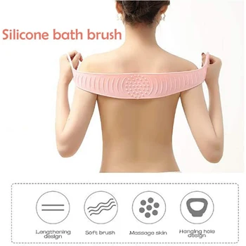 

Silicone Back Scrubber Soft Bath Towel Bath Brush Belt Body Exfoliating Massage For Shower Body Cleaning Bathroom Shower Strap