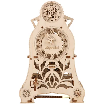 

DIY Wooden Mechanical Transmission Model Magic Pendulum Clock Woodcraft Construction Kit Assembly Puzzle Toy Education Toy Gift