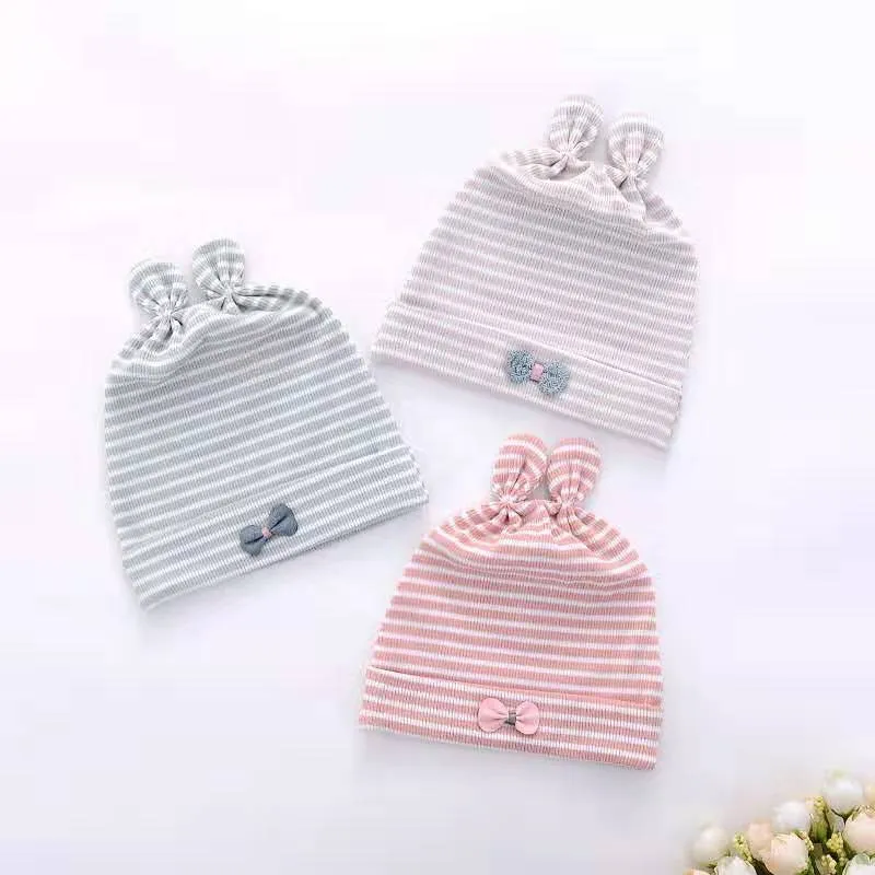 Детские шапки в Корейском стиле; однотонные модные детские шапки с бантом; сезон весна-осень-лето; хлопковая детская шапка для младенцев; детские шапки