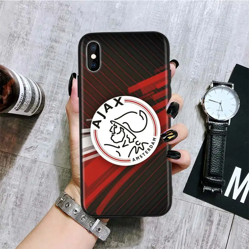 Черный чехол Ajax equipe для iPhone 11 Pro XS MAX XR 7 8 6 6S Plus X 10 Ten 5 5S SE, задняя крышка для телефона