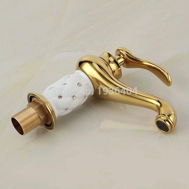 สไตล์ยูโรวัสดุทองเหลืองชุบทองสีขาวเซรามิคเพชรอ่างล้างหน้าก๊อกติดตั้งก๊อกน้ำ M1005 5 สไตล์ยูโรวัสดุทองเหลืองชุบทองสีขาวเซรามิคเพชรอ่างล้างหน้าก๊อกติดตั้งก๊อกน้ำ M1005 5
