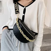 Luxus frauen Fanny Pack Hohe Qualität Taille Tasche Dicke Kette Schulter Crossbody Brust Tasche Weibliche Gürtel Tasche Designer Marke handtasche