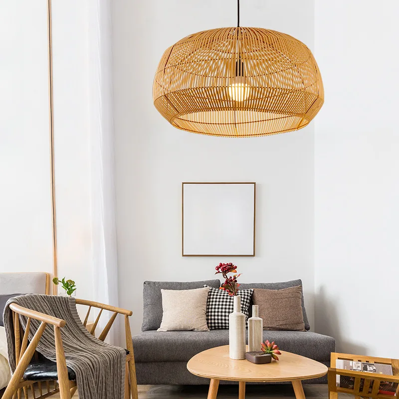 

Vintage Chinese Style Pendant LightS Bamboo Handmake Hanging Lamp Nordic Living Room Dining Room Restaurant Cafe E27 Suspension