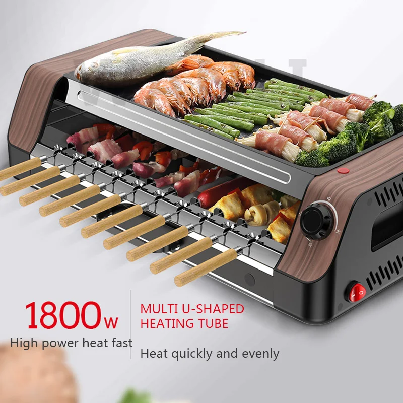 Electric Barbecue Grill with Automatic Rotating Skewers Perfect for Home BBQ  Grill Electric Smokeless Grill Indoor Grill 220V - AliExpress