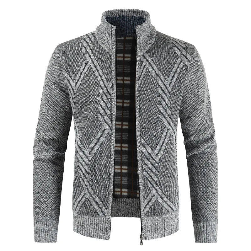 

2019 Men's Autumn Winter Warm Cashmere WoolZipper Cardigan Sweaters Slim Fit Jumpers Knitwear Man Casual Knitwear Sweatercoat