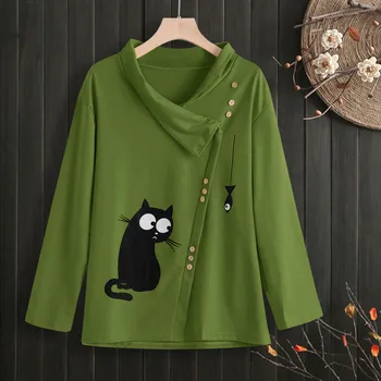 Harajuku Sweatshirt with Kawaii Cat print - Image 4