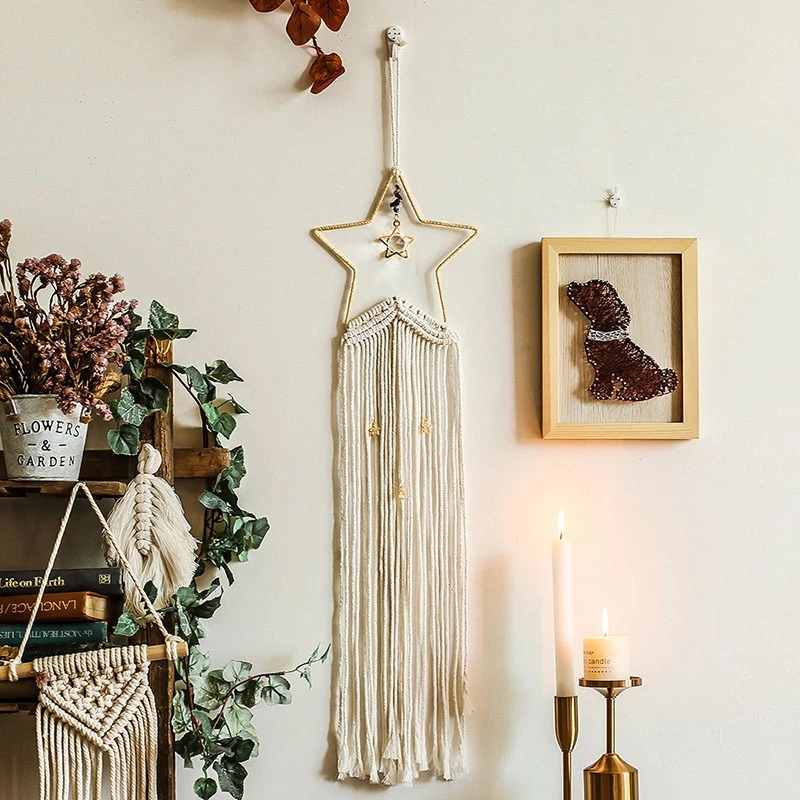 Nordic Style Star Decoration Macrame Tapestry Wall Hanging Bohemian Handmade Knitted Wall Accents Tapestries Art Boho Home Decor Nordic Style Star Decoration Macrame Tapestry Wall Hanging Bohemian Handmade Knitted Wall Accents Tapestries Art Boho Home Decor