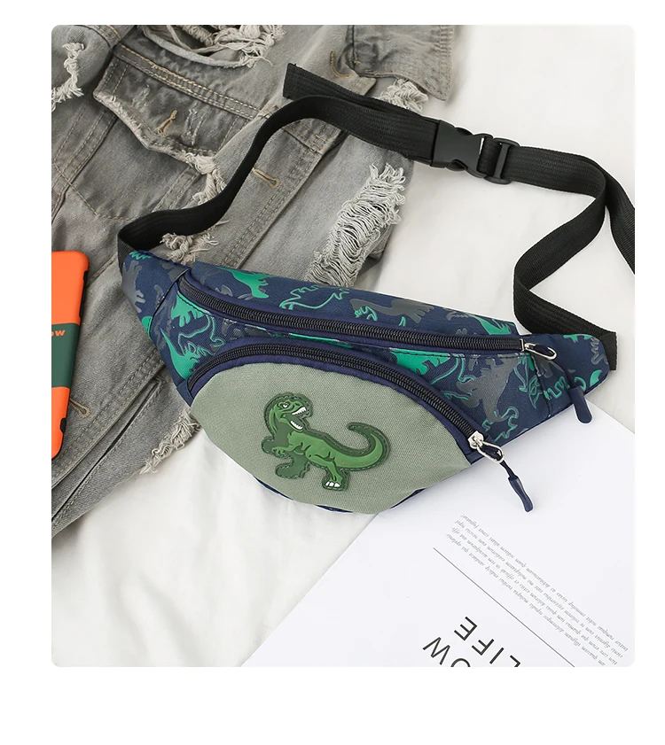 Monsisy/; детская поясная сумка для мальчиков и девочек с рисунком динозавра из мультфильма; поясная сумка на молнии с карманом; поясная сумка для телефона; детская поясная сумка