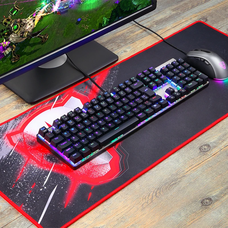 Portugal/English Motospeed CK104 RGB Gaming Mechanical Keyboard 104 keys LED Backlit USB Wired Keyboard for PC Computer Gamer