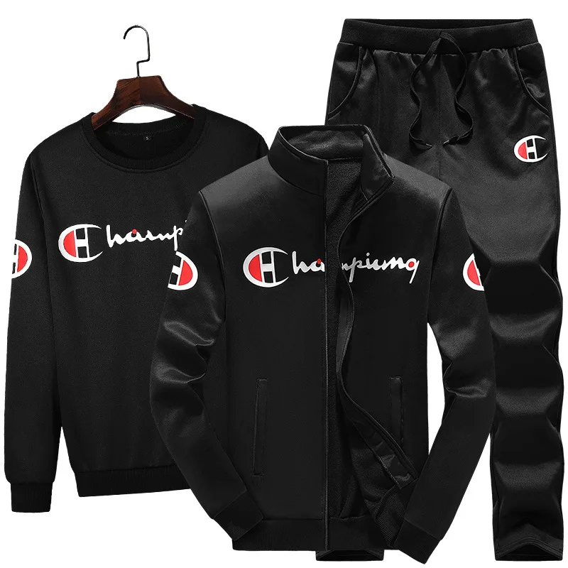 

New Style Leisure Sports Suit Men's Spring And Autumn Hoodie MEN'S Coat Trend Handsome Clothes Three-piece Set