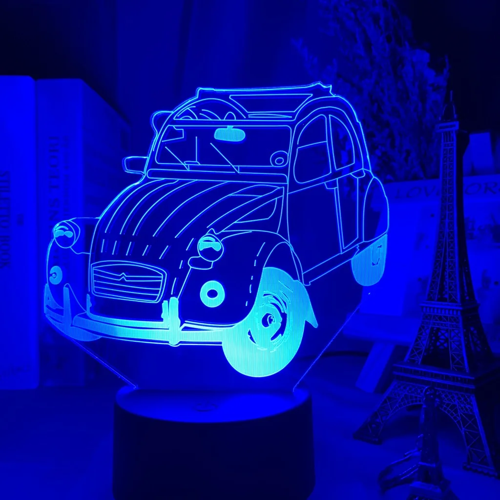 Винтаж автомобиль 2cv 3d иллюзия светодиодный Ночной светильник для украшения дома детская Спальня взрослых офисный Декор Светильник крутая Классическая автомобиля 3d лампа