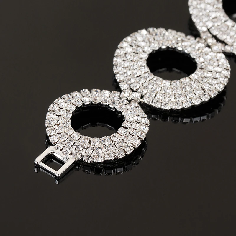 Для женщин модные ювелирные изделия Стразы Браслеты YFJEWE Стразы посеребренные хрустальные браслеты B153