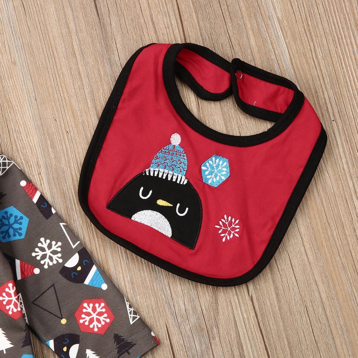 Комплект рождественской одежды для новорожденных мальчиков и девочек, ползунки Пингвин, боди, леггинсы, штаны, наборы нагрудников, осенняя одежда