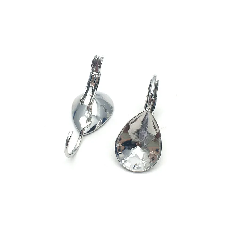 swarovski crystals 4320 10x14mm pear shape crystal earring fittings-8-3