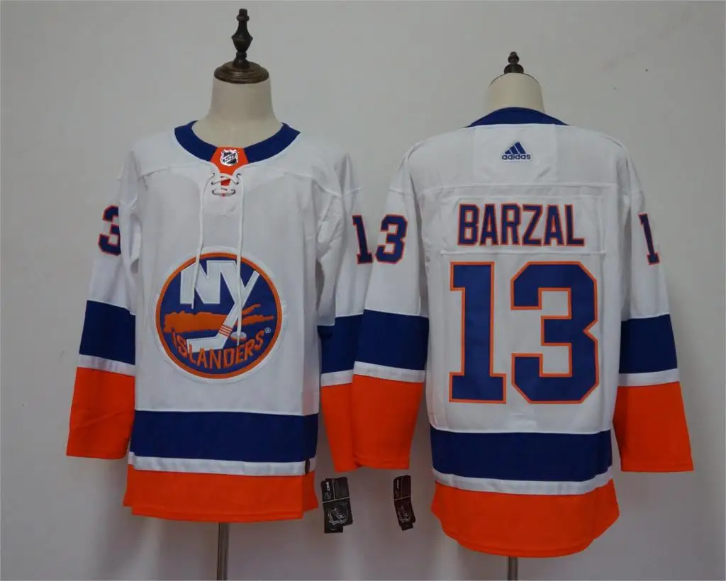 Новые сшитые мужские футболки New York Mathew Barzal John Tavares - Color: Beige