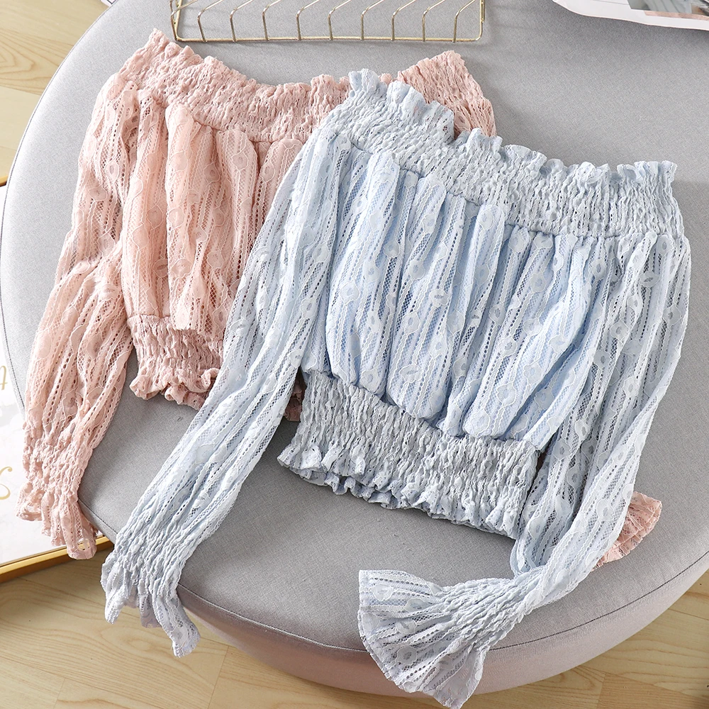 Camisa feminina женские брендовые стильные блузки укороченные топы с вырезом лодочкой