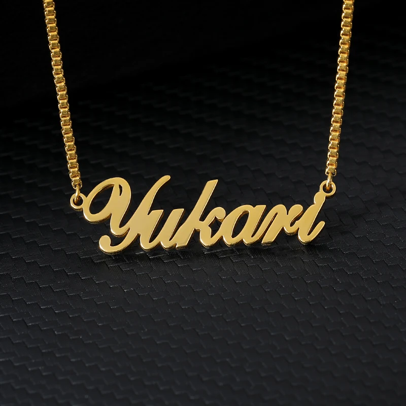 Box Chain Nameplate Choker Personalized 