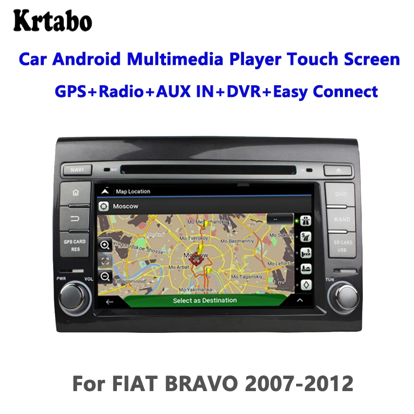 For FIAT BRAVO 2007-2012 smart car HD navigation reversing image control large screen one machine recorder support DVD