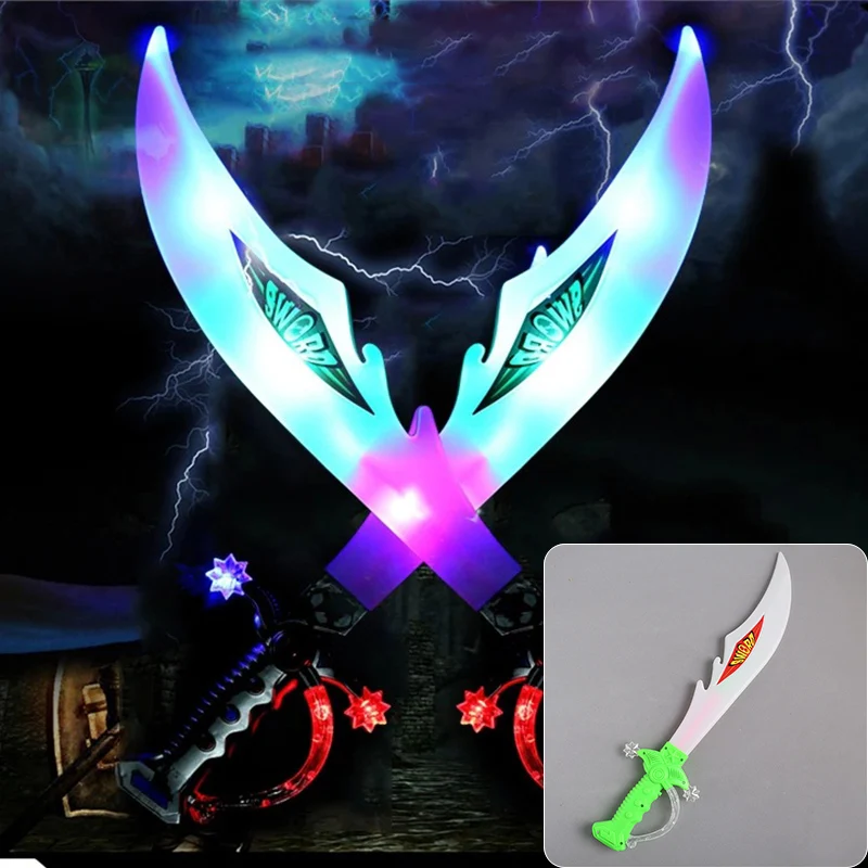 Красочный светодиодный Электрический мигающий светильник музыки меч звук дракона детская игрушка Пластик Ножи волна Меч мигает Ножи