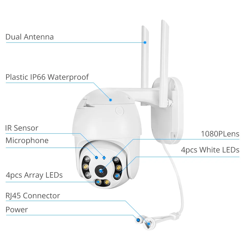 MISECU IP WiFi 3MP 5MP PTZ CCTV Security Protection Outdoor Auto Tracking Two Way Audio Night Vision Video Surveillance Camera