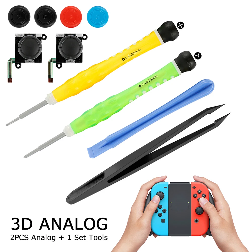 Две упаковки аналогового 3D джойстика Joy con Замена для Nintendo Switch, Джойстики joycon, совместимые с левым joycon Right