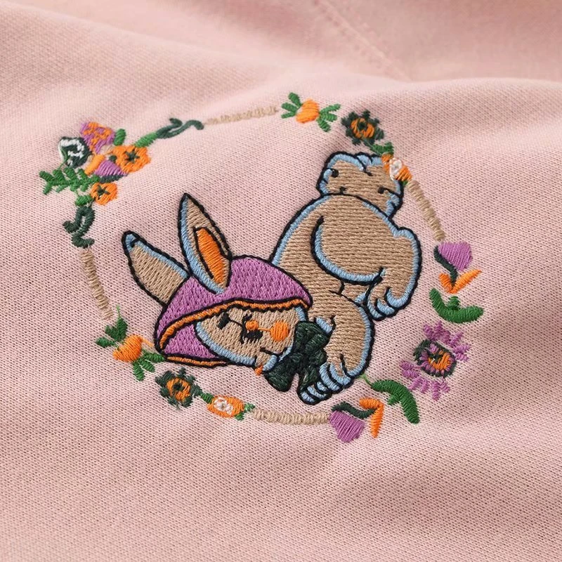 Merry Pretty женские толстовки с капюшоном и вышитым кроликом из мультфильма Зимние толстовки с длинными рукавами в стиле пэчворк пуловеры Harajuku
