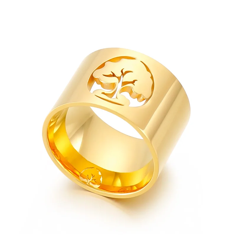 Finger ring, wedding rings, stainless steel ring, ring set-316L Stainless Steel Tree of Life, Clover Rings For Women