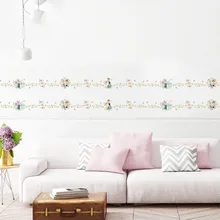 C022 Дисней Снежная принцесса плинтус мультфильм наклейки на стену для девочек Детская декоративная живопись для комнаты высота клейкая бумага