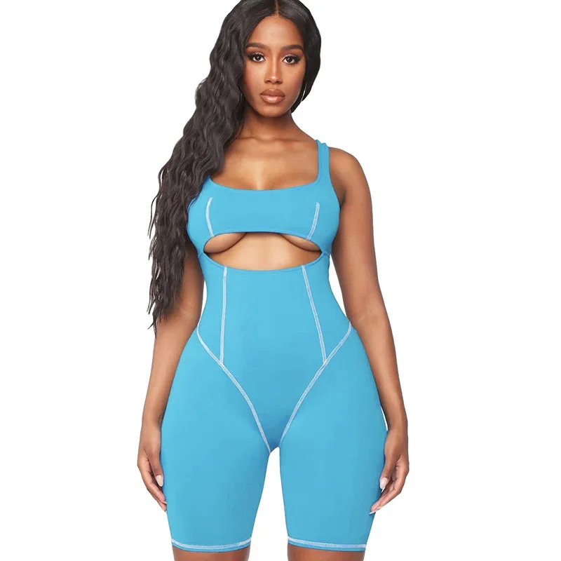 Women High Waist Hip Camis Skinny Sports Rompers Playsuits Fitness Suit Running Jumpsuit Tracksuit Gym Sportswear Tight Workout