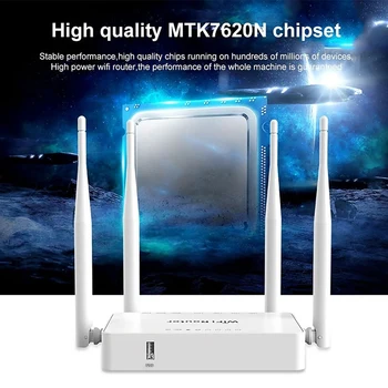 

WE1626 Wireless Router 2.4G 300Mbps WiFi Router 5 Ports Router with 4 External Antennas(US Plug)