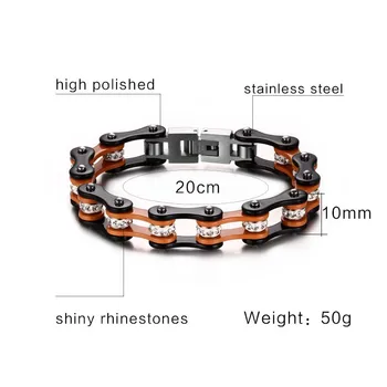 

New arrival fashion jewelry most popular bracelet for women birthday gift silver orange colors good quality black steel