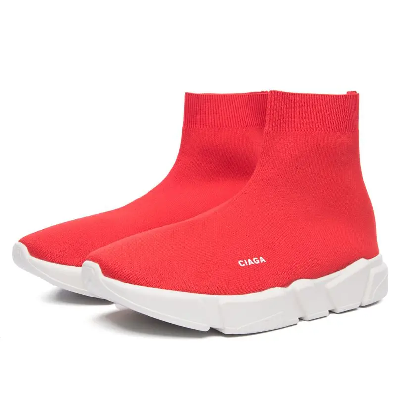 New Paris Speed Knit Sock Shoe Original Luxury Trainer Sneakers Race Mens Women casual sock Shoes - Цвет: Red