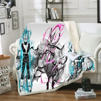 

Dragon Ball Super Anime Throw Blanket Sherpa Coral Blanket TV Blanket Nap Blanket Cozy Sofa Blanket The Mighty Saiyan Son Goku