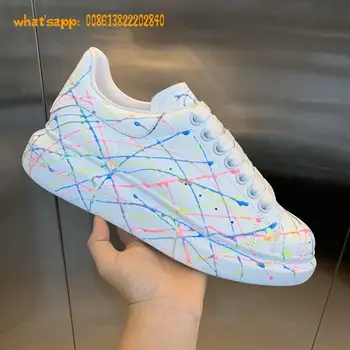 

Colorful Painting Sneaker Thick Bottom Girl Italian Model Fashion Designer Shoes Sports Soft Running Woman Trainer Man Shoes
