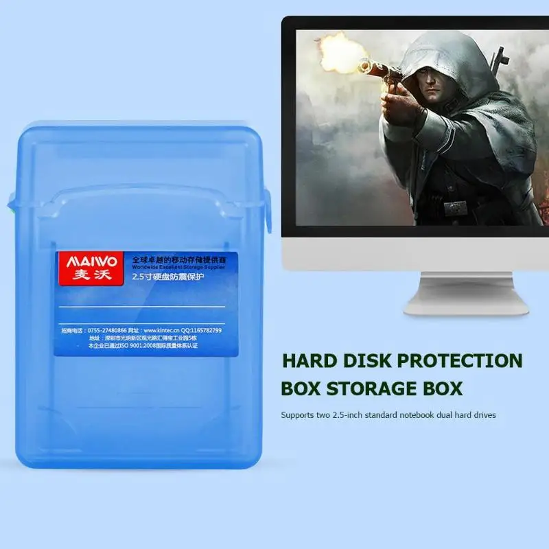 MAIWO пластиковый 2,5 дюймовый ящик для хранения жесткого диска HDD SDD чехол для хранения жесткого диска чехол с поддержкой двух жестких дисков 2,5 дюйма