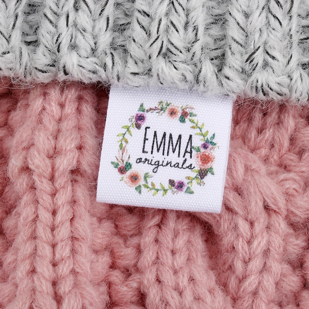 Sewing Labels Custom Fold Fabric Name Tags Logo or Text Cotton Ribbon Design
