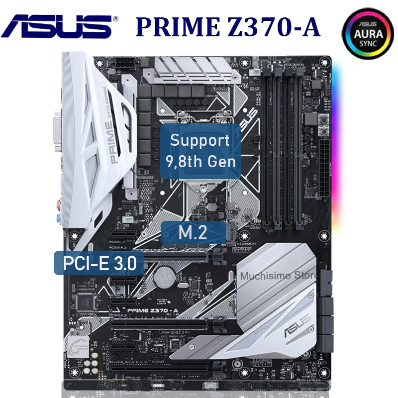 LGA 1151 Asus Z370-A материнская плата DDR4 64 Гб Рабочий стол M.2 PCI-E 3 0 оверлочный i7 i5 i3 разъем
