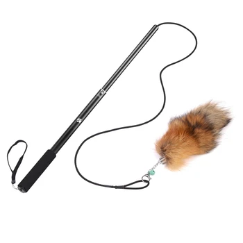 

Stick Feather Wand Toys With Bell Funny Artificial Plush Tail Cat Kitten Teaser Toy Cat Interactive Toys Pet Exercise Supplies