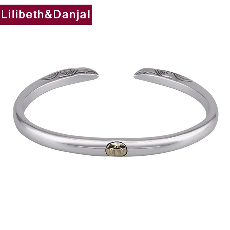 Goro's Bangle 100% Real 925 Sterling Silver Men Women Carve
