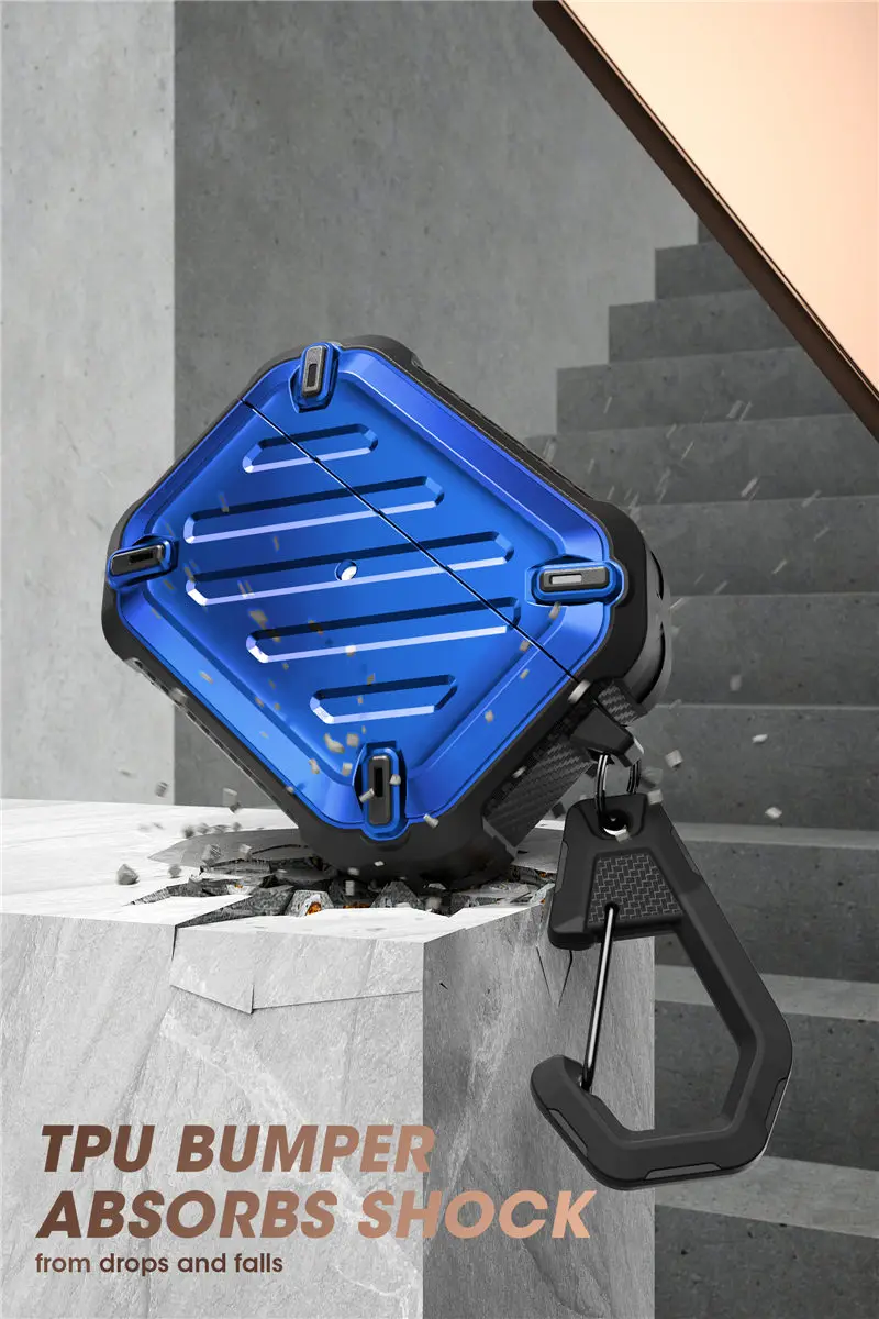 supcase ub pro projetado para airpods pro case capa protetora robusta de corpo inteiro com mosquetão para apple airpods pro