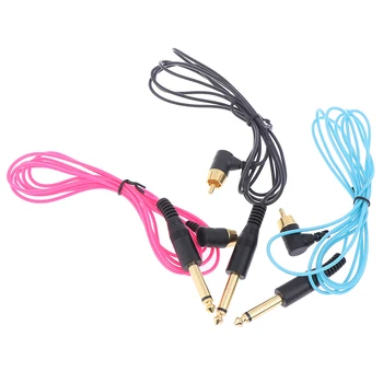 

90 Degree Right Angled Tattoo Rca Cord Plug Clip Cord Silicone Cable Converter With Silicone Cable 1.8m
